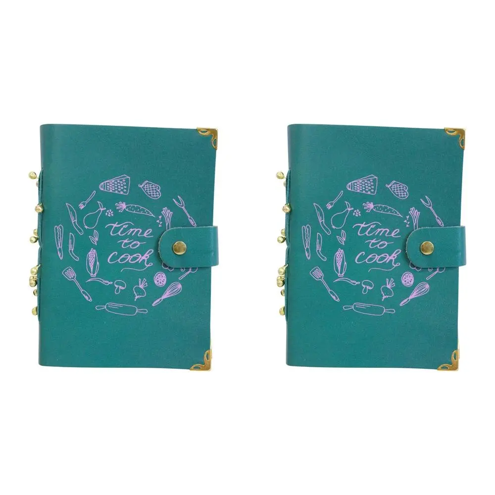 2x LVD Leather Note Book Time To Cook Stylish Hard Cover Journal/Diary 18x13cm - Office