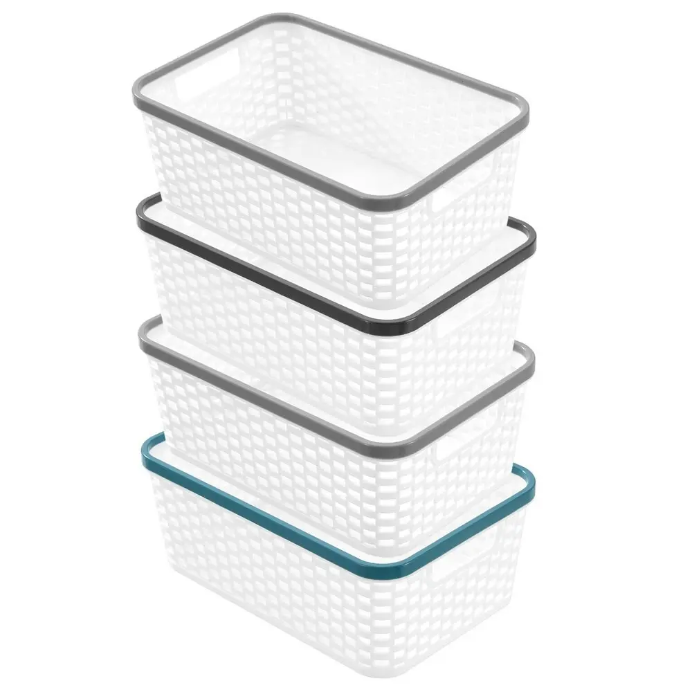 4x Boxsweden 26cm Brik Storage Basket Woven Home Container Organiser Box M Asst - Home & Garden