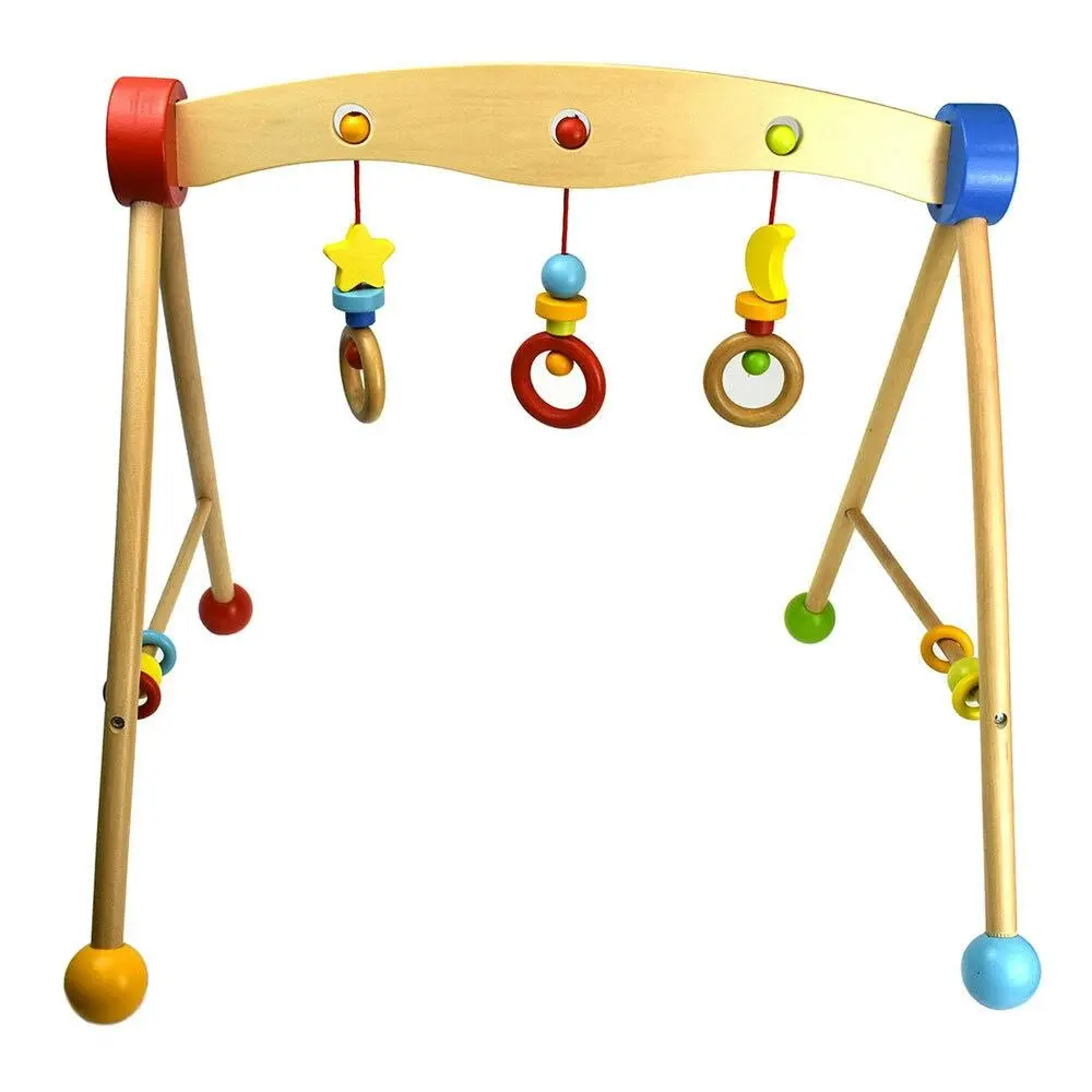 Tooky Toy 55cm Baby Gym Infant Wooden Activity/Educational Play Fun Game 6m+ - Toys & Games