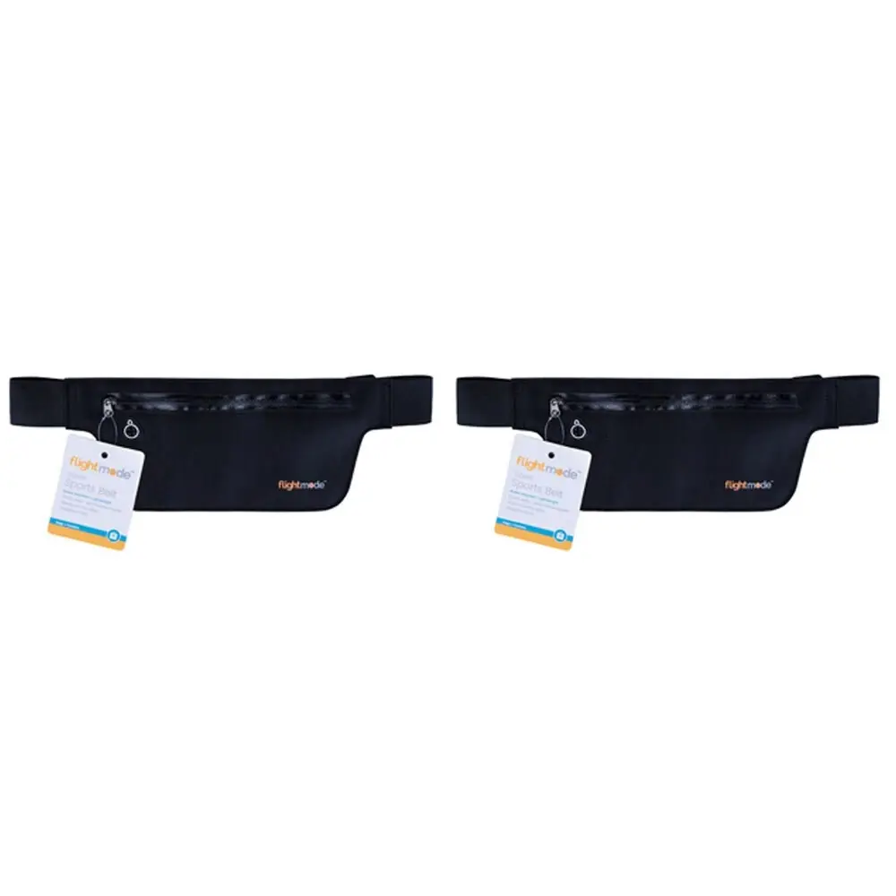 2x Flightmode Water Resistant Sports Travel Belt w/ Hole for Headphones Pouch - Fashion