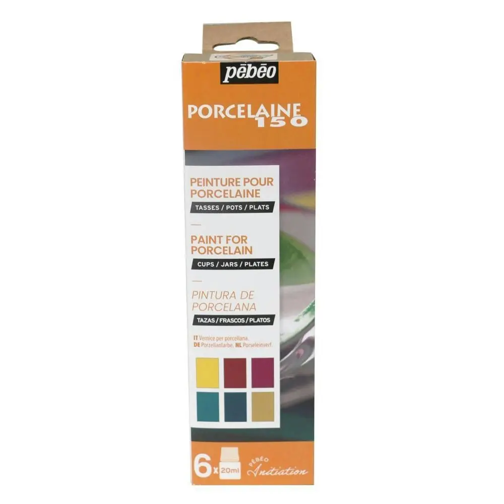 6pc Pebeo Porcelaine Paint 150 20ml Set B Creative Art Painting Medium - Hobbies