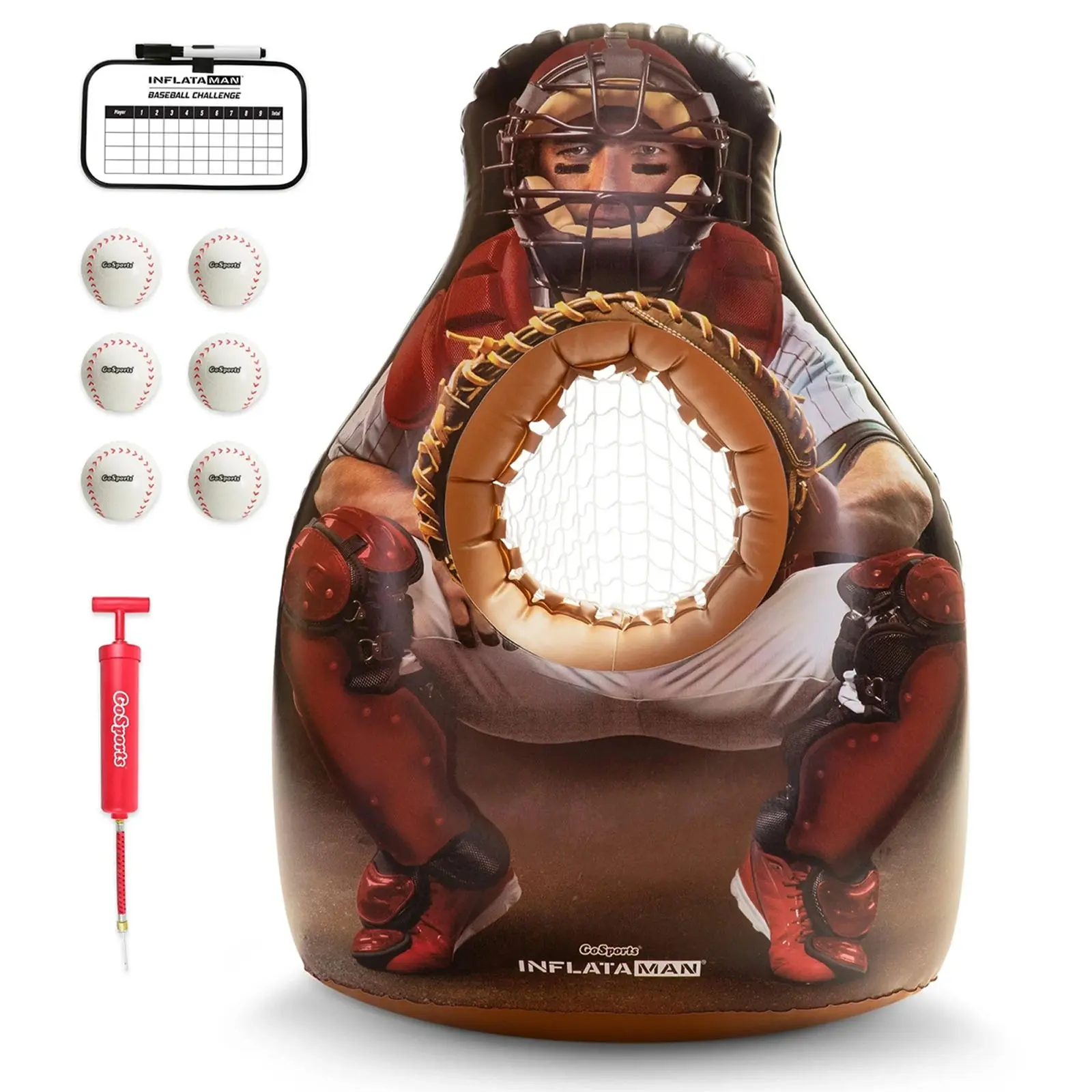 Inflataman Baseball and Softball Target Toss Pitching Challenge - Toys & Games