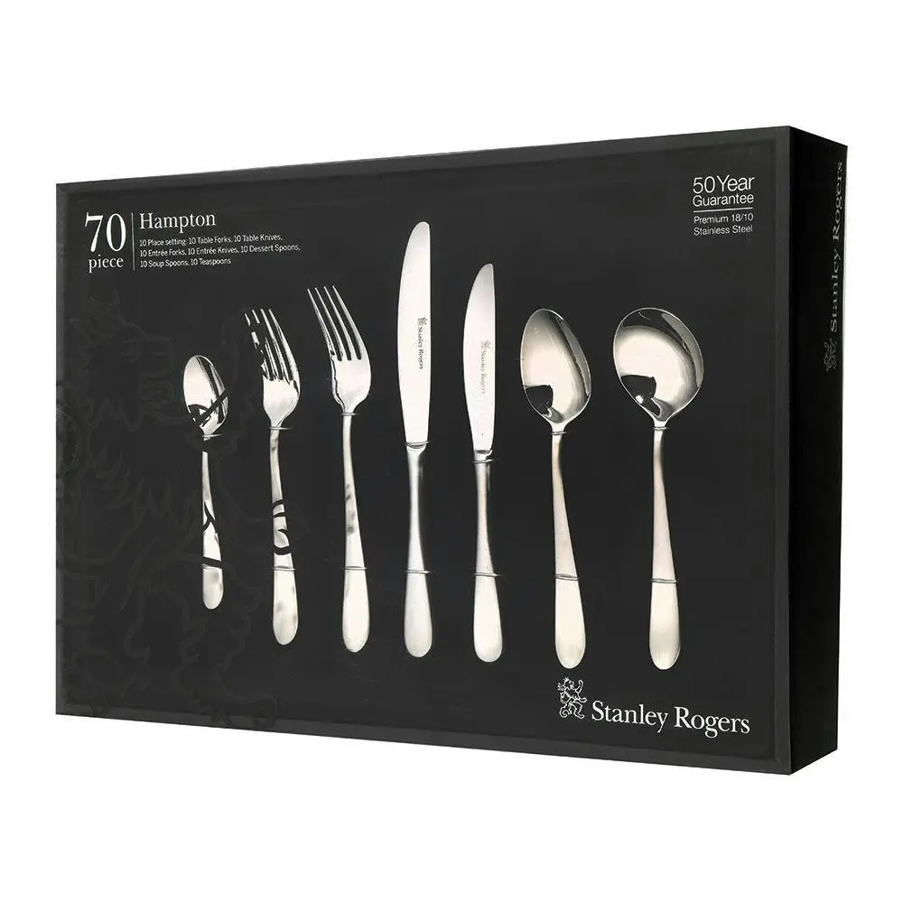 Stanley Rogers 70 Piece Hampton Cutlery Set | Stainless Steel 70pc - Home & Garden