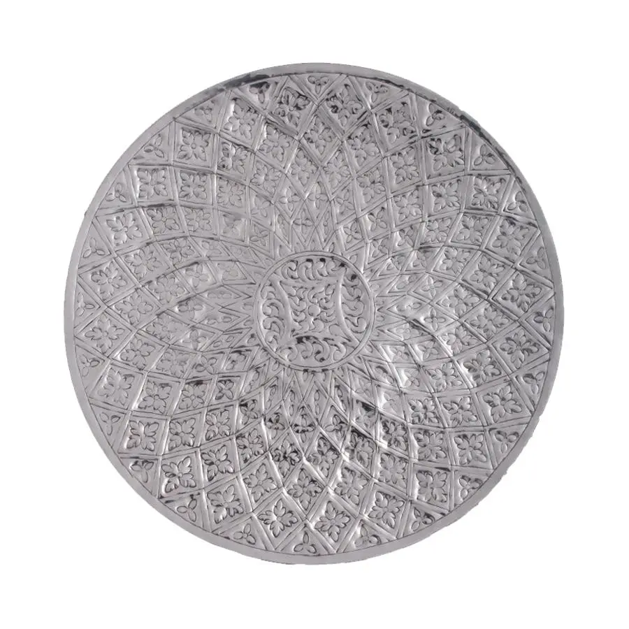 SSH Collection Lanka 66cm Wide Spiral Floral Wall Art - Polished Aluminium
