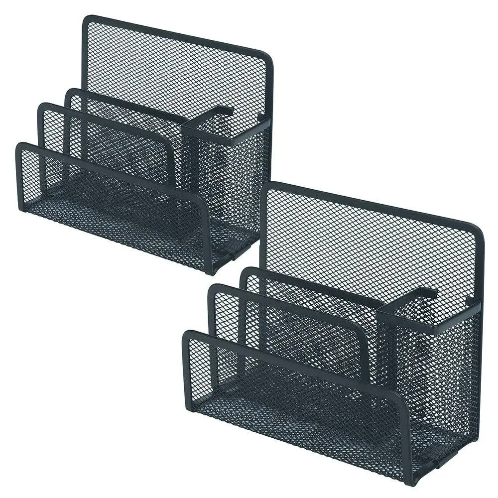 2x Esselte Steel Mesh Desk Workspace Home Office Pen stationery Organiser Black - Home & Garden
