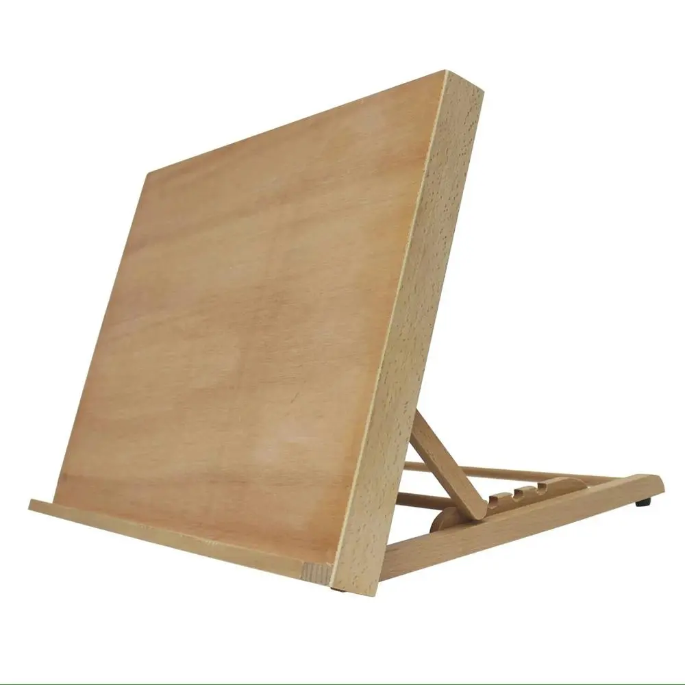 Jasart Art/Craft Wooden Desk Mounted A2 Drawing Board Easel Stand Holder Brown - Hobbies