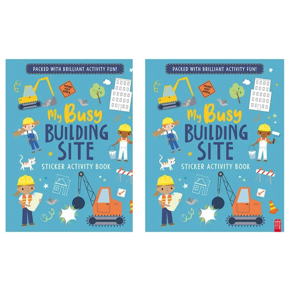 2x Sticker & Activity Busy Building Site Kids/Children Learning Colouring Book - Hobbies