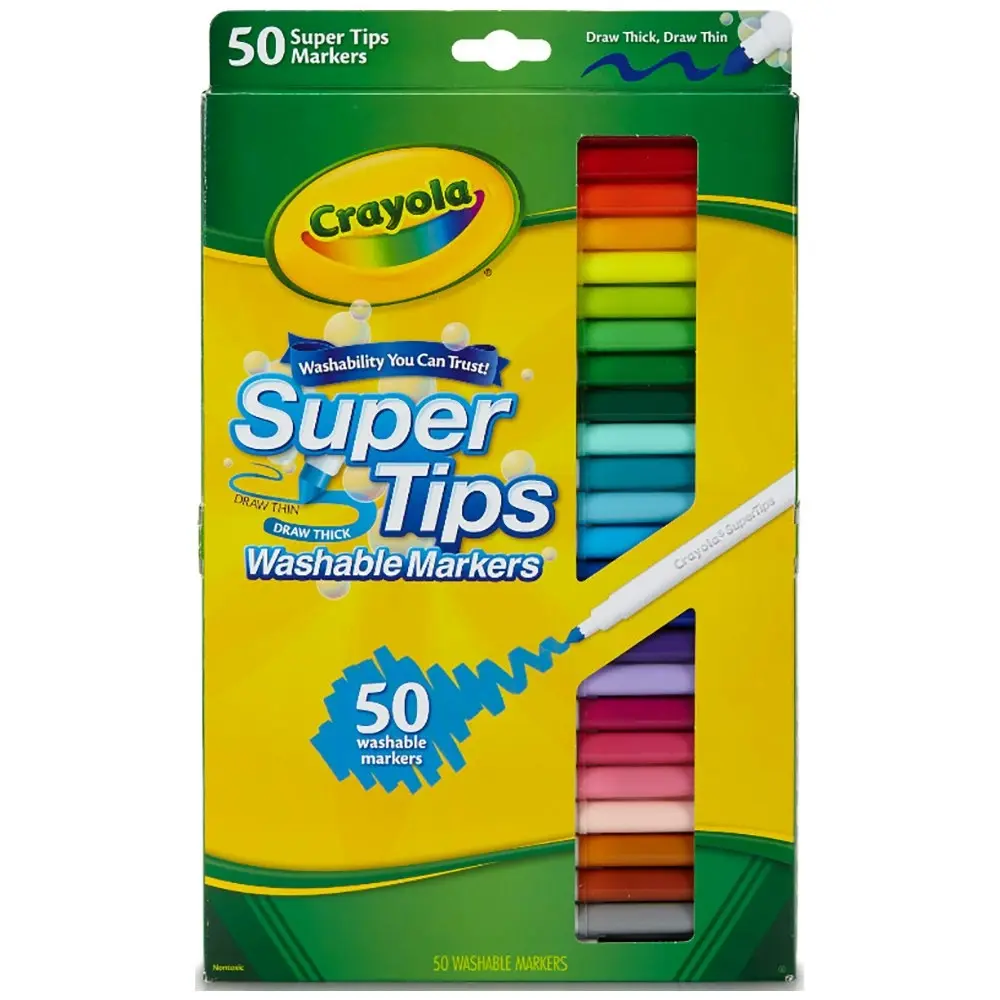 50pc Crayola Supertip Washable Markers Kids/Children Art/Craft Drawing Pens 3y+ - Hobbies