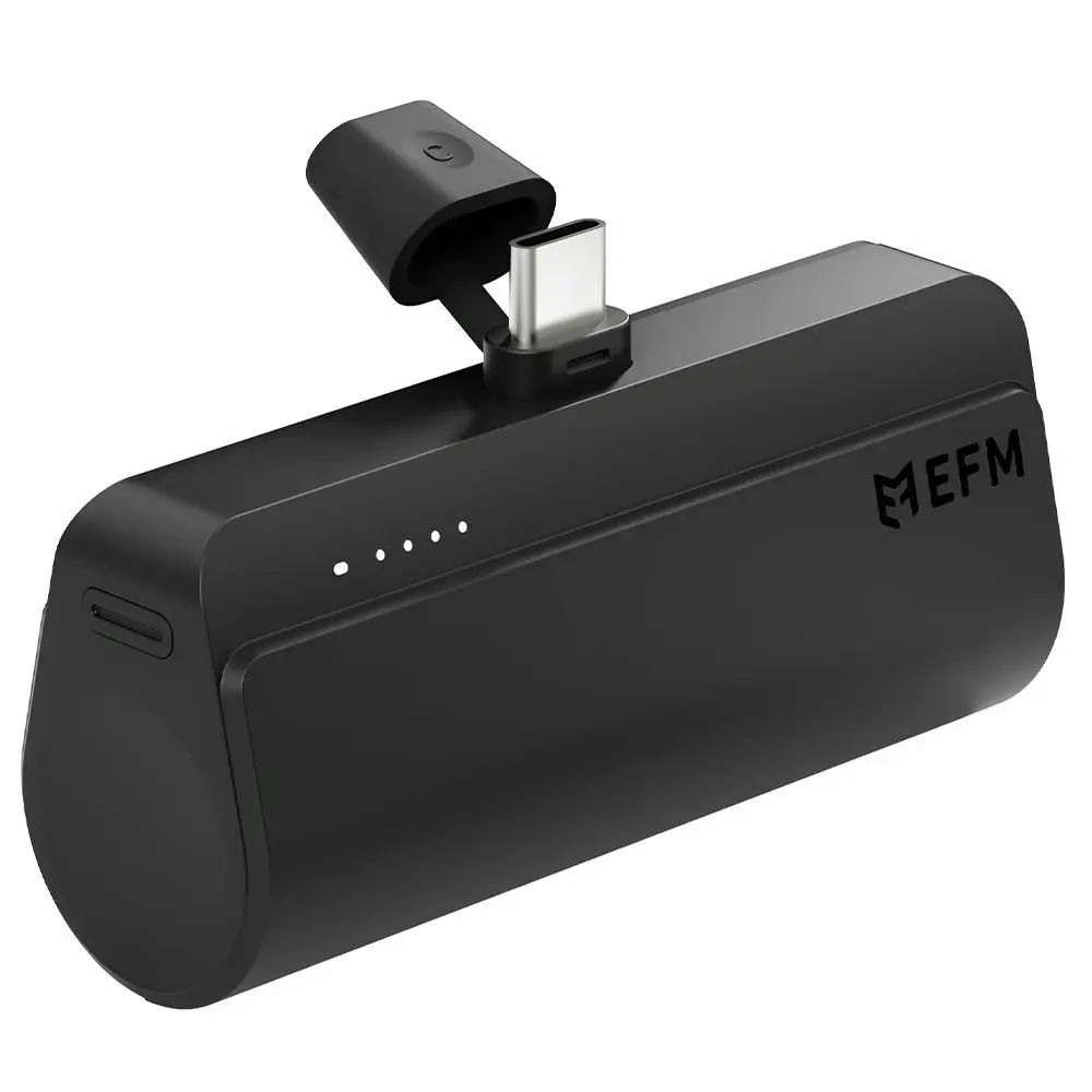 EFM Power On-The-Go 5,000mAh Power Bank For all USB-C Devices - Black