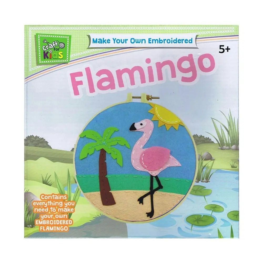 Craft for Kids Make Your Own Embroidered Flamingo DIY Children Activity Kit 5y+ - Hobbies