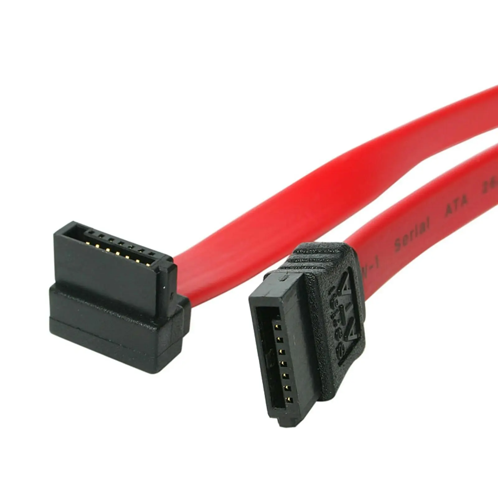 Star Tech 18in SATA 6Gbps to Right Angle SATA Serial ATA Cable Red For HDD/SDD - Electronics