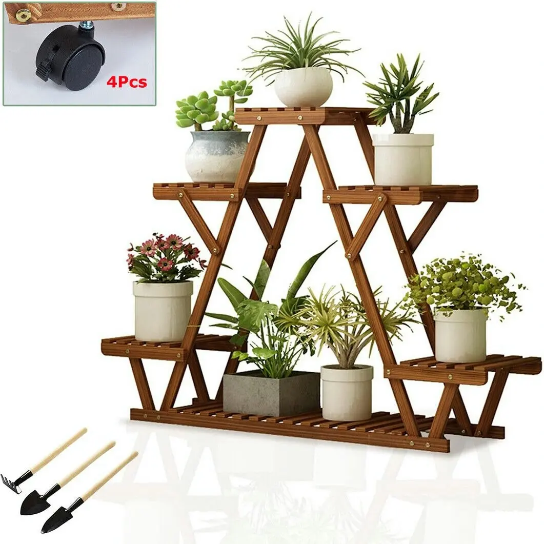 Fin Plant Stand 6 Tier Planter Display Shelving Large Multiple Flower Pots Holder Au - Home & Garden