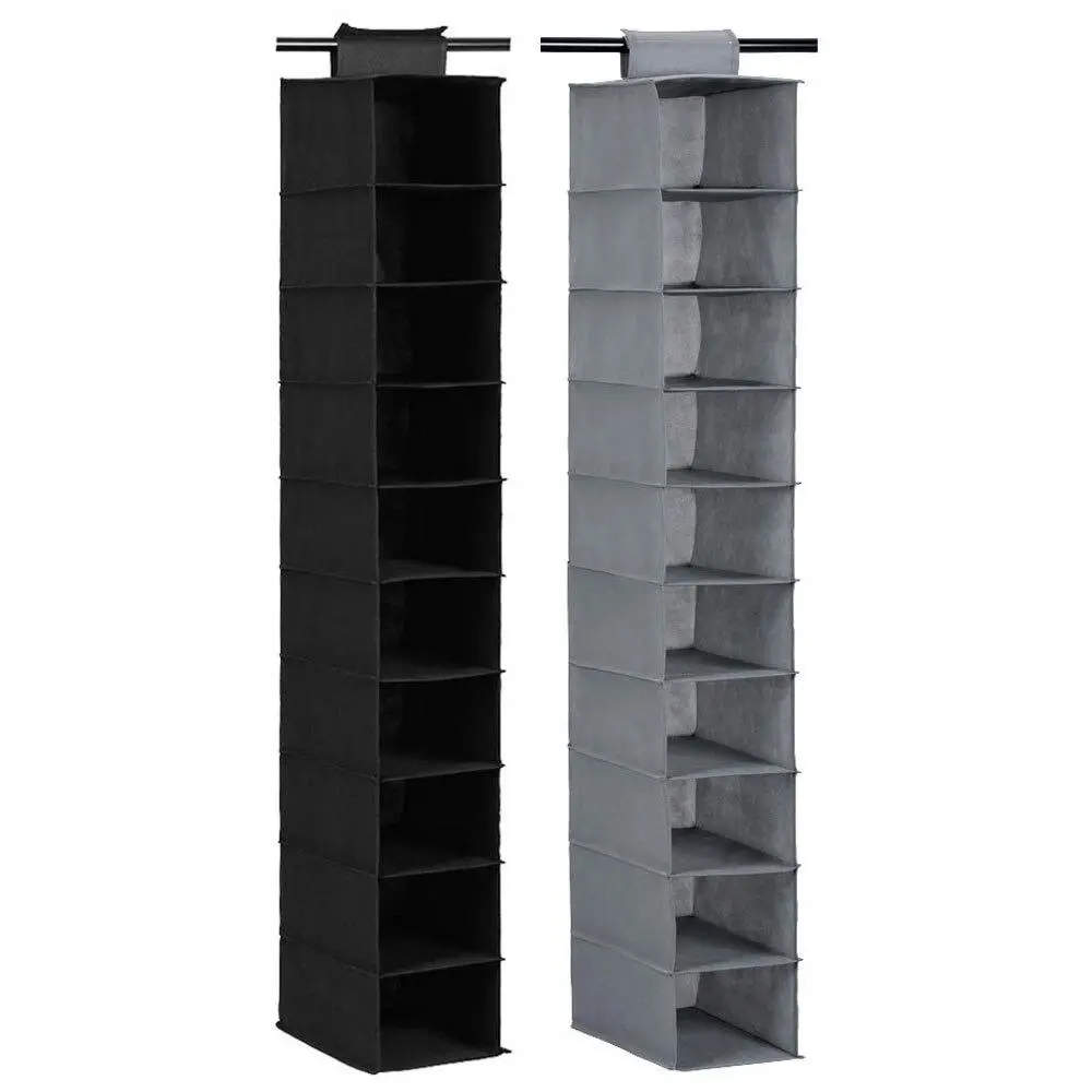 2x Boxsweden Mode 130cm 10 Compartment Shelf Hanging Storage Organiser Assorted - Home & Garden