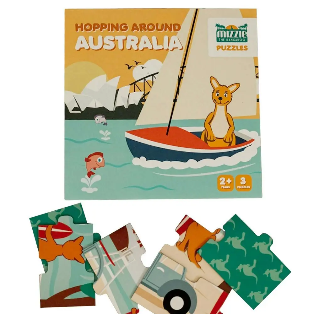 Mizzie the Kangaroo Set of 3 Puzzles 25X25cm 4/6/9pc Infant/Toddler 2y+ Toy/Game - Toys & Games