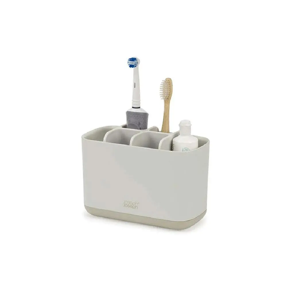 Joseph & Joseph EasyStore 17cm Toothbrush Caddy LRG Bath Organiser Storage Ecru - Home & Garden