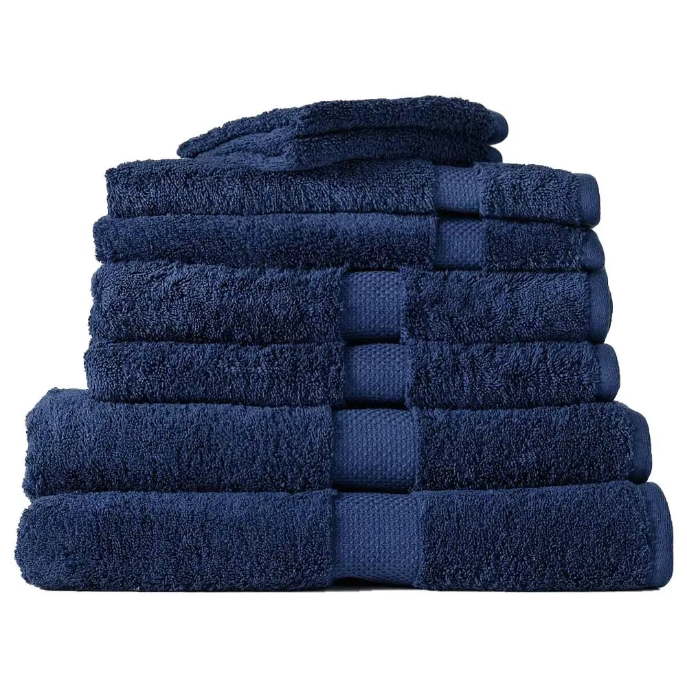 8pc Canningvale Royal Splendour Home Decor Bathroom Towel Set Mezzanotte Blue - Home & Garden