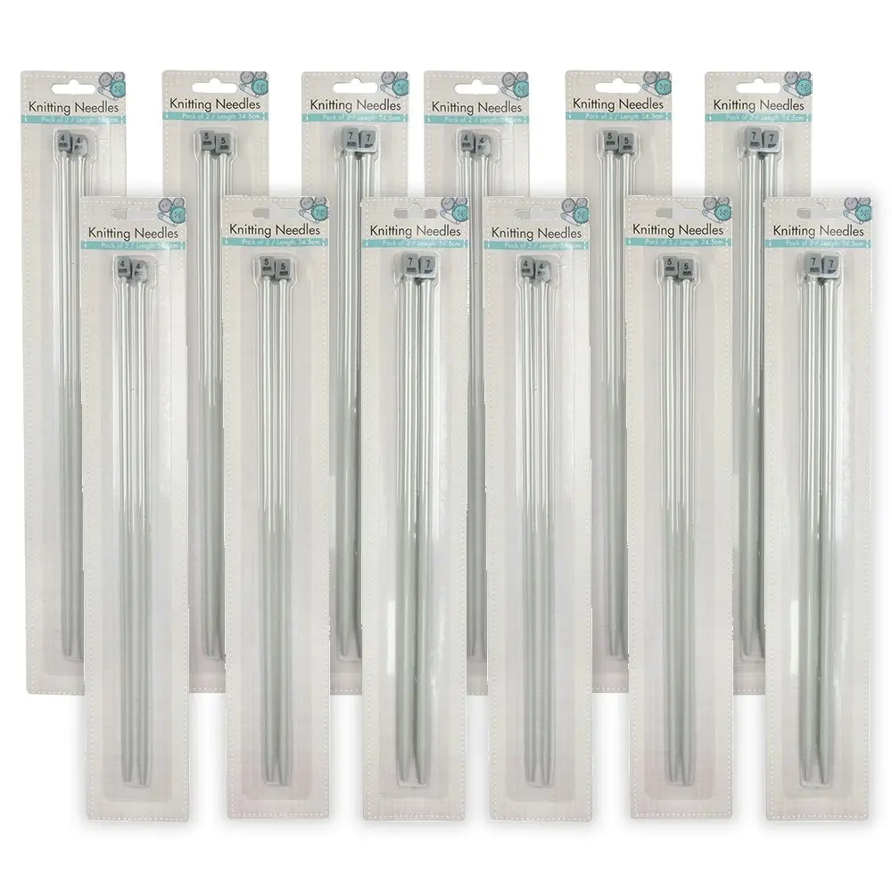 12x Malli 35cm Knitting/Crochet Craft Needles Hand Tailor Grey Asstd. Size - Hobbies
